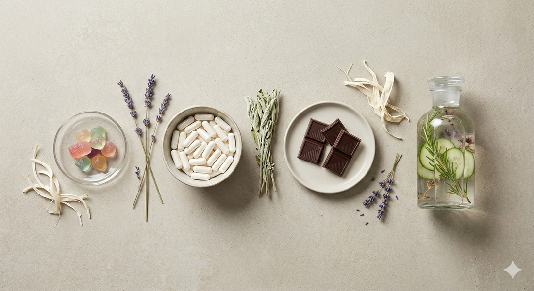 Guide to magic gummies, capsules, chocolate bars, and infused water formats for daily wellness
