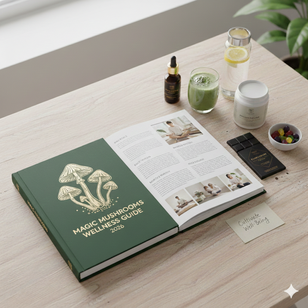 So Psilo magic mushroom wellness products including gummies, capsules, chocolate bars, and infused water in vibrant branded packaging